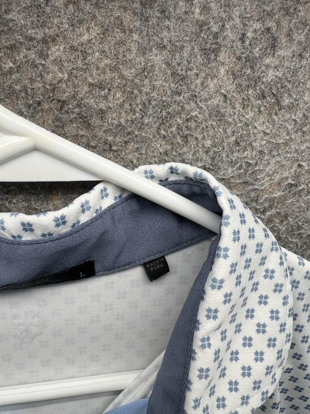 Greyson Polo Shirt Men Large White Geometric Print Golf Stretch Jersey Logo - Picture 2 of 13
